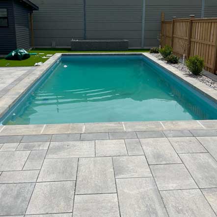 beautiful paving by pool